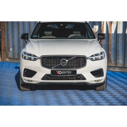 Накладка сплиттер на передний бампер на Volvo XC60 II R-Design